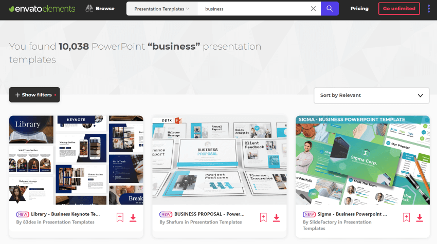Got unlimited business PowerPoint templates by Envato Elements